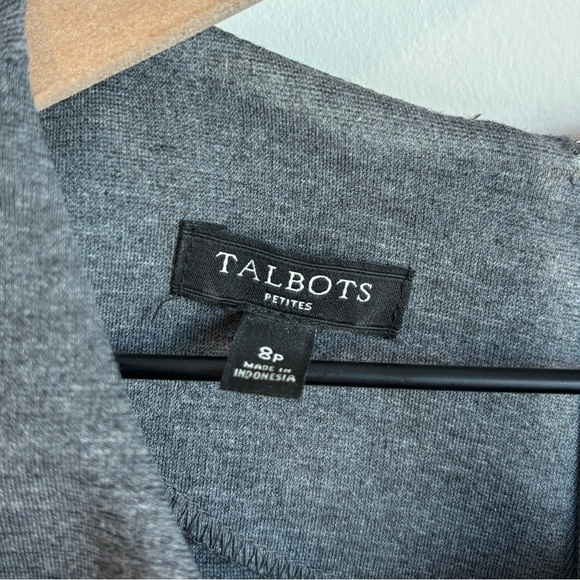 Talbots Color Block Ponte Knit Long Sleeve Work Career Sheath Dress Size 8P - Picture 4 of 5